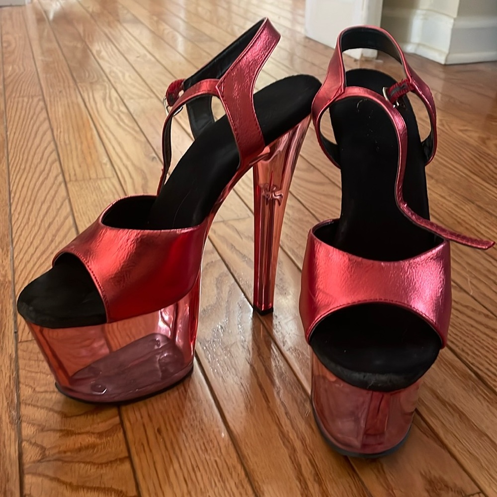 Red Pleaser Heels